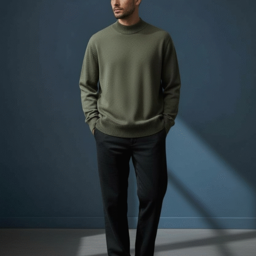 Pull Homme Col Rond Toucher Cachemire