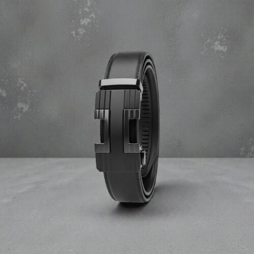 Ceinture Homme à Crémaillère en Cuir Ajustable