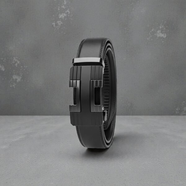 Ceinture Homme à Crémaillère en Cuir Ajustable