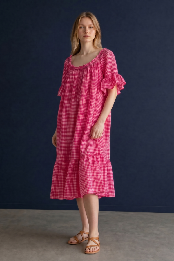 Robe longue Vichy